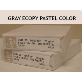 8.5X11 10M 20# (75 GSM) 20# Gray Ecopy Multipurpose Pastel Colors Letter Si