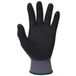 BP169 Size 8 Medium Black Polyester Glove Shell With Polyurethane Black Coa
