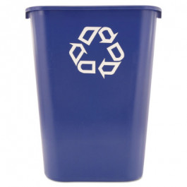 2957-73 Rubbermaid Large Deskside Recycling Container Blue With White "We R