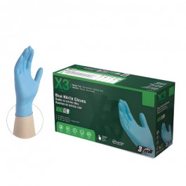 X349100 2X-Large 4 Mil Blue Nitrile Industrial Glove 10 Boxes/Case 100 Pair