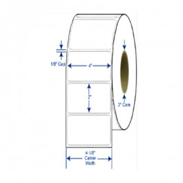 4x2 Inch White Thermal Transfer Label Permanent Adhesive 3 Inch Core Perfed