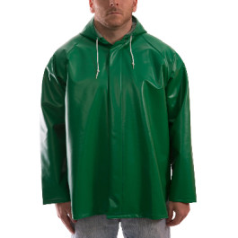 J41108 Medium Green Safetyflex Flame-Resistant Polyester Rain Jacket With H
