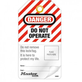 S4801 Lockout Tag Printed In English- Danger Do Not Operate-  Lockout Tagou