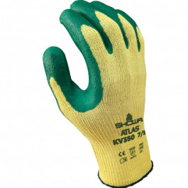 KV350-08 Vending Pack Medium Yellow With Green Nitrile Coated Cut-Ressistan