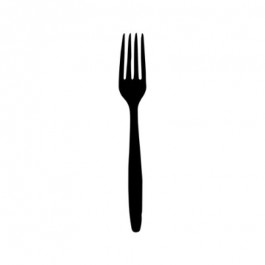 N50002 Black Fork  Heavy Weight Polypropylene Cutlery, 100 Each/Bag  10 Bag