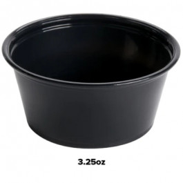 N64203 3.25 Ounce Polypropylene Black Portion Cups, 125 Each/Sleeve   20 Sl