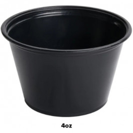 N64204 4 Ounce Polypropylene Black Portion Cups, 125 Each/Sleeve   20 Sleev