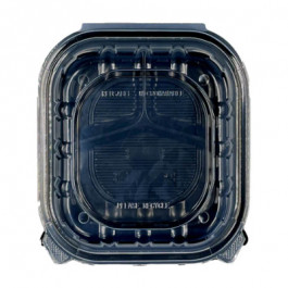 N72239 9 Inch Black 3-Compartment Polypropylene Bottom Container With A Cle