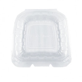 N74439 6 Inch All Clear Hinged Plastic 1 Compartment To-Go-Container Microw