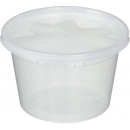 N76612 12 Ounce Clear Deli Container & Lid Combo Pack, 240 Combo Packs/Slee