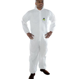 MP300 Large Defender II White Microporous Disposable Coverall Zipper Front
