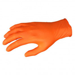 6016OS Small 9.5 Inch Length 6 Mil Orange Nitrile Glove Nitrishield With Gr