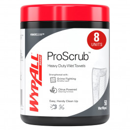 WypAll ProScrub Hvy-Duty Wet Towels, 50/bucket, 8/cs, 56 cs/pallet