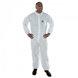 MP100 Small Defender Ii White Microporous Disposable Coverall Zipper Front