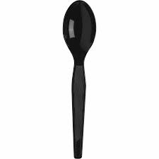 CTEBT Black Teaspoon  Heavy Weight Polystyrene Cutlery, 1000/case