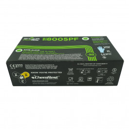 8005PF X-large 8 Mil Blue 9 1/2" Powder-free Nitrile Ebt Glove Rolled Cuff,