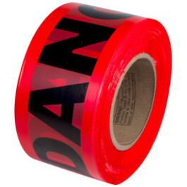 3" X 1000' 2 Mil Red Polyethylene Prime Guard Printed "danger" Barricade...