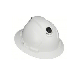 16-22001 Hexarmor White Full Brim Safety Helmet With Adjustable Abs Vented