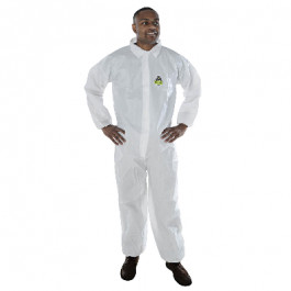 MP200 X-Large Defender II White Microporous Disposable Coverall Zipper Fron